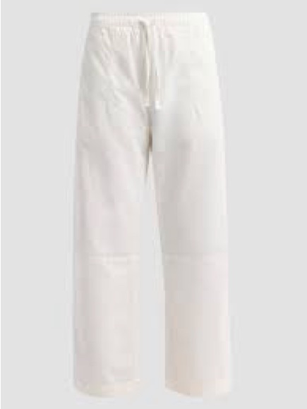 Nwt Size Xl Wide-Leg Drawstring Trousers In Off-White For Women